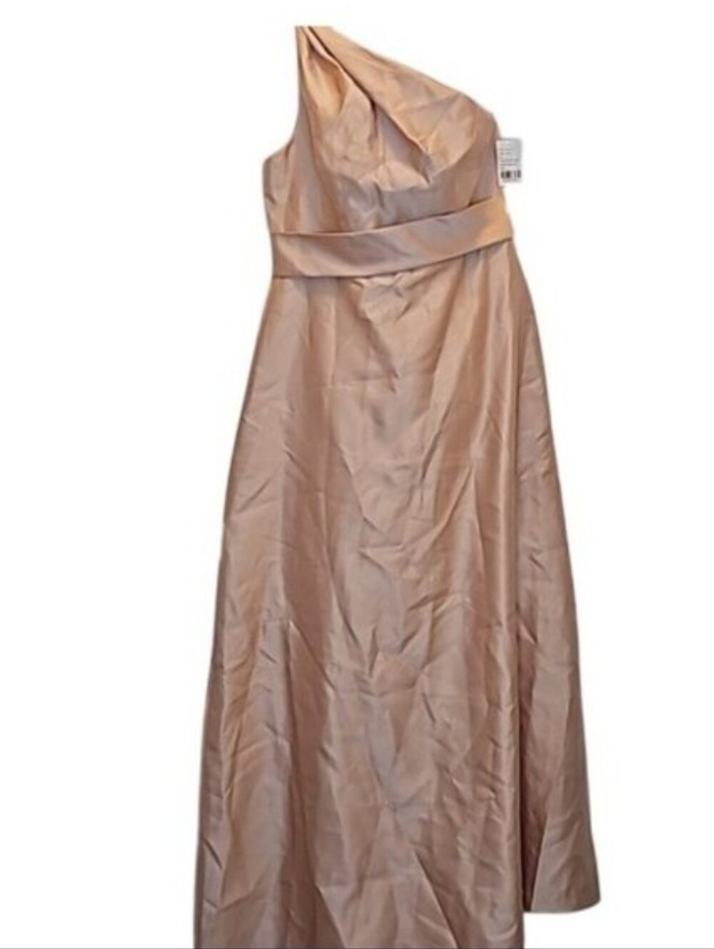 Alfred Sung Satin Twill One Shoulder Formal Gown Size 4 New Bridesmaid Party - Picture 4 of 9